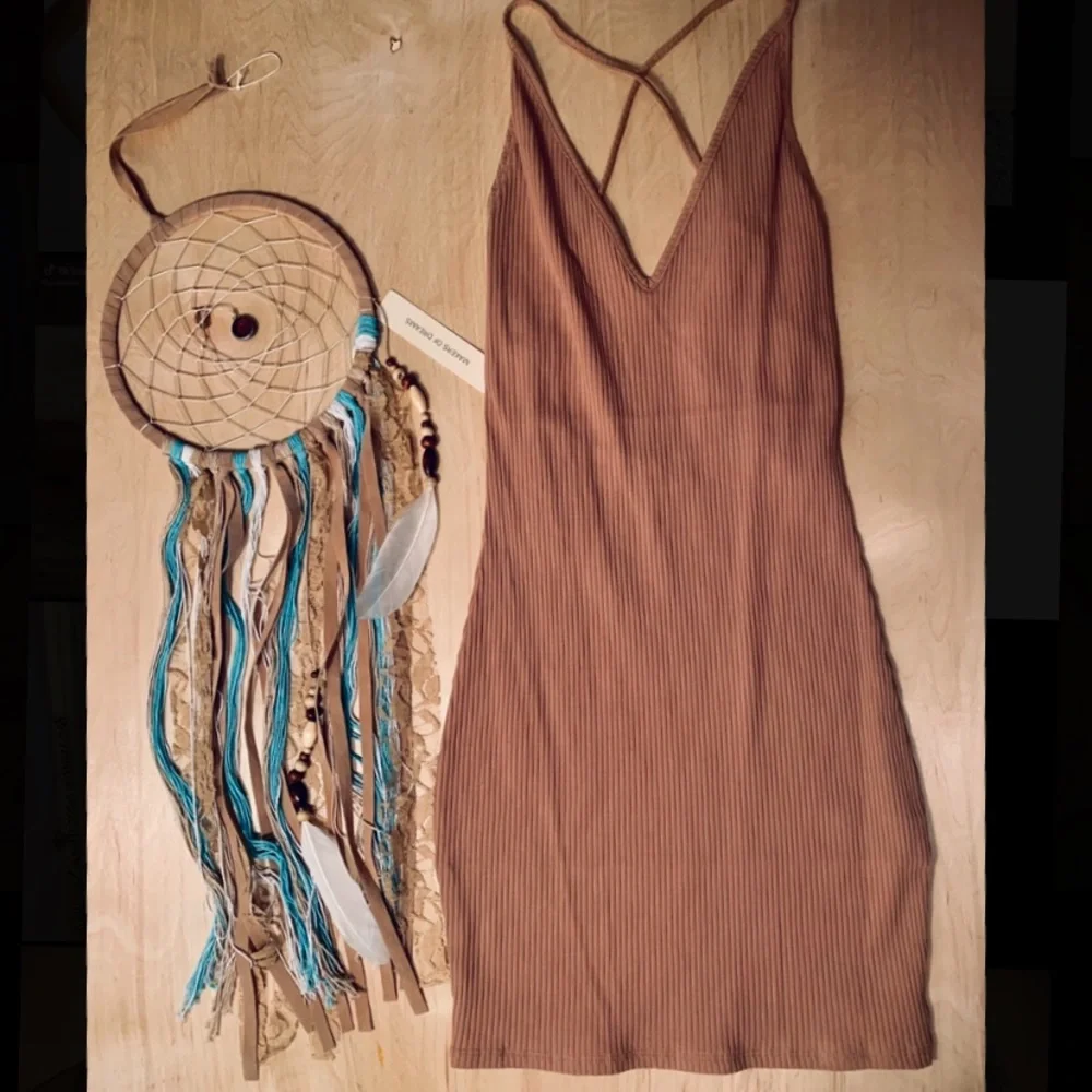 Tan Spaghetti Strap Bodycon Dress - Picture 2 of 2